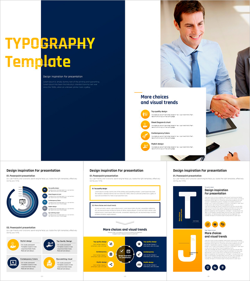 타이포 그라피 세로형 프레젠테이션 템플릿 – 시선을 사로잡는 디자인
