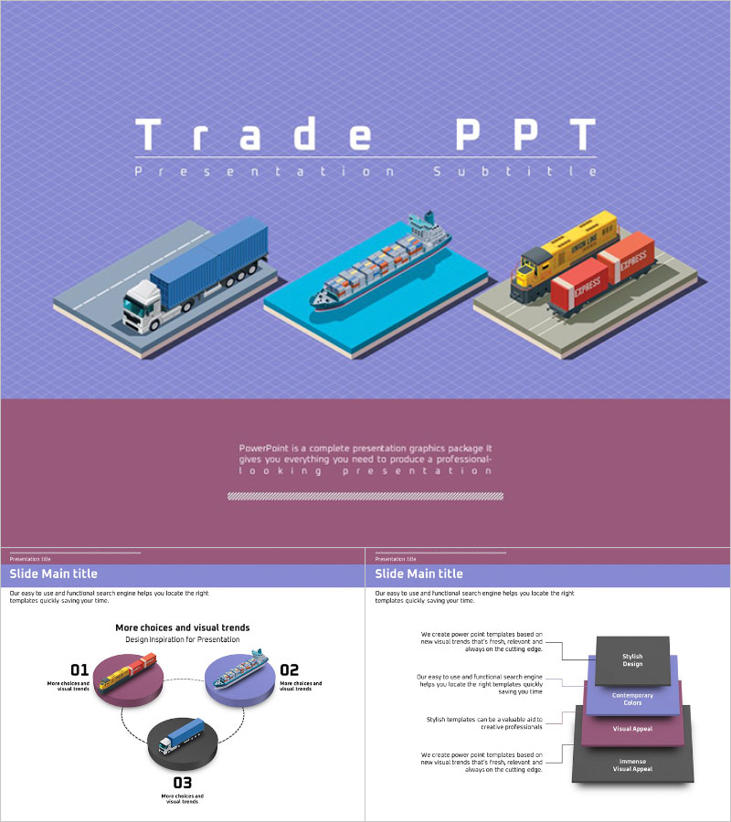 국제 무역 프레젠테이션 템플릿 – 시각적으로 매력적인 디자인