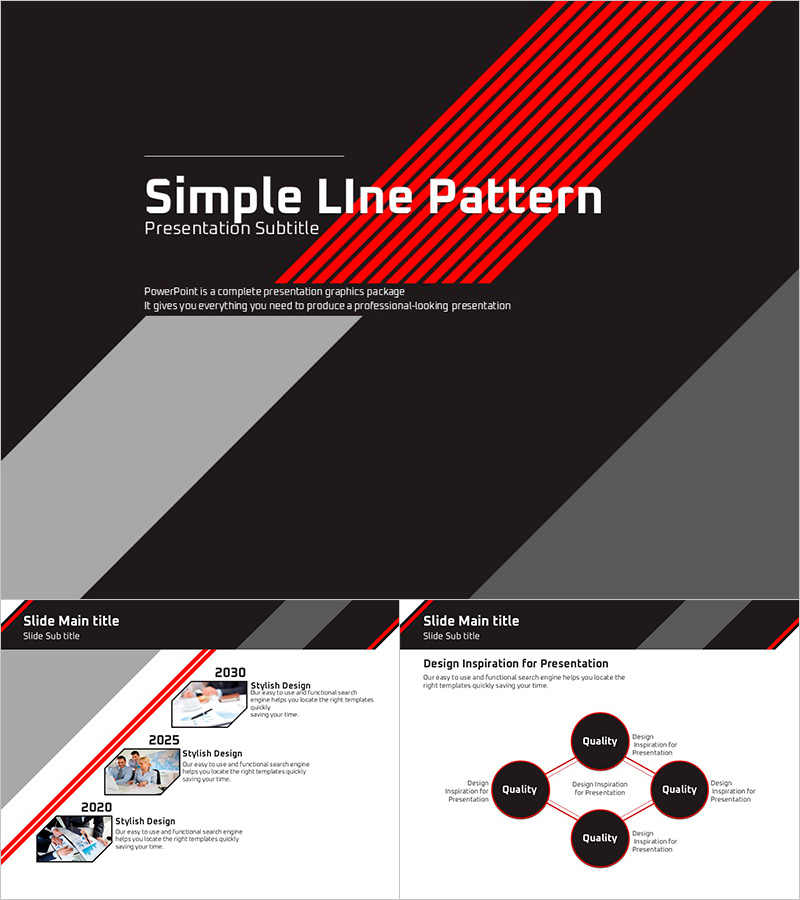 블랙 사선 프레젠테이션 템플릿 – 세련된 디자인과 모던함