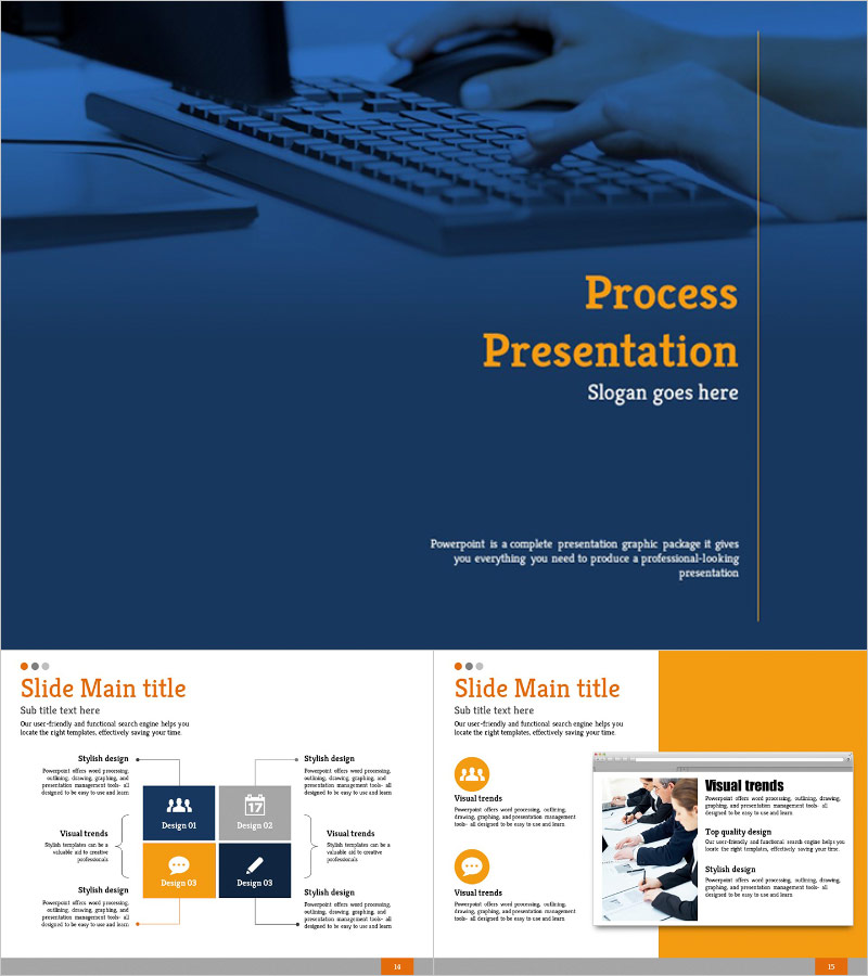 프로세스 소개 프레젠테이션 – 비즈니스 문서에 최적화된 디자인