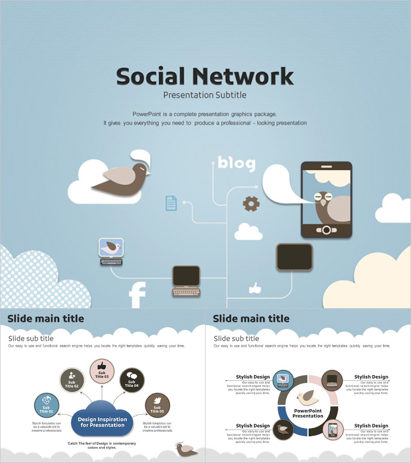 소셜 네트워크 프레젠테이션 템플릿 – 시선을 사로잡는 디자인