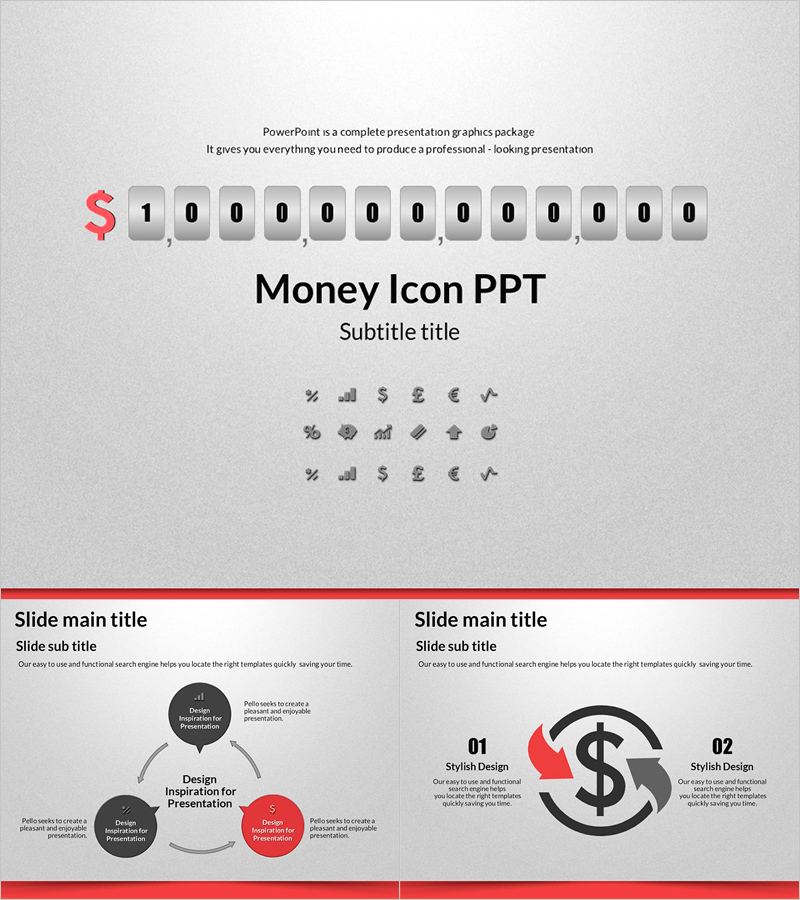 달러 아이콘 프레젠테이션 템플릿 – 현대적이고 눈에 띄는 디자인