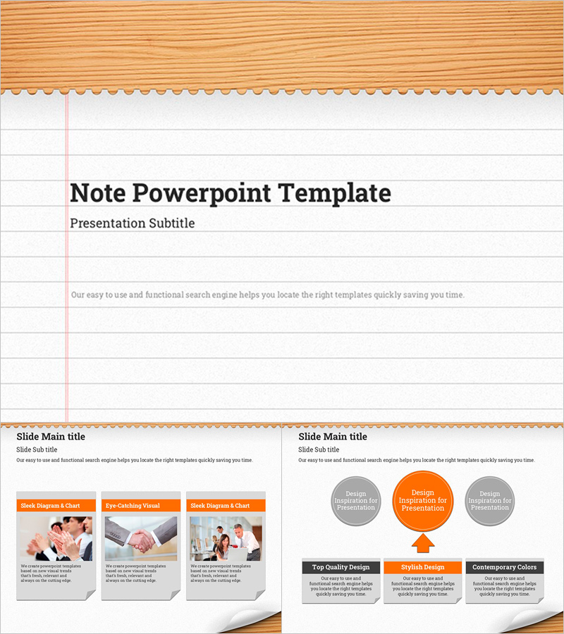 노트 모양 PPT 템플릿 – 창의적인 프레젠테이션 디자인
