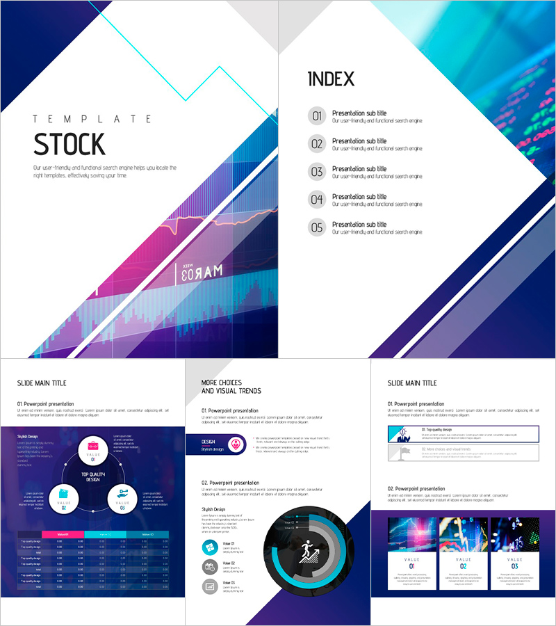 주식 세로형 템플릿 – 데이터 시각화에 최적화