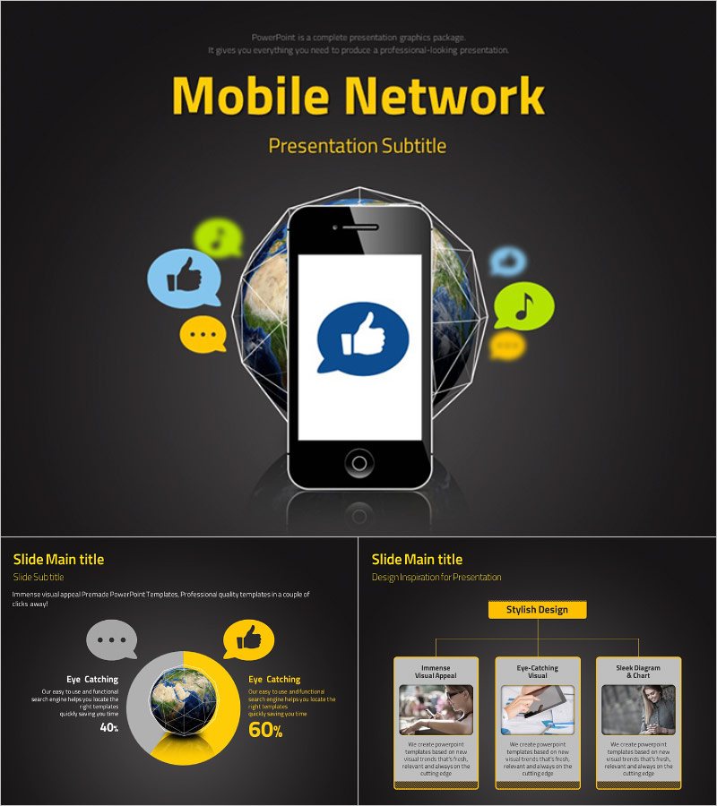 모바일 네트워크 프레젠테이션 템플릿 – 현대적이고 시각적으로 매력적인 디자인