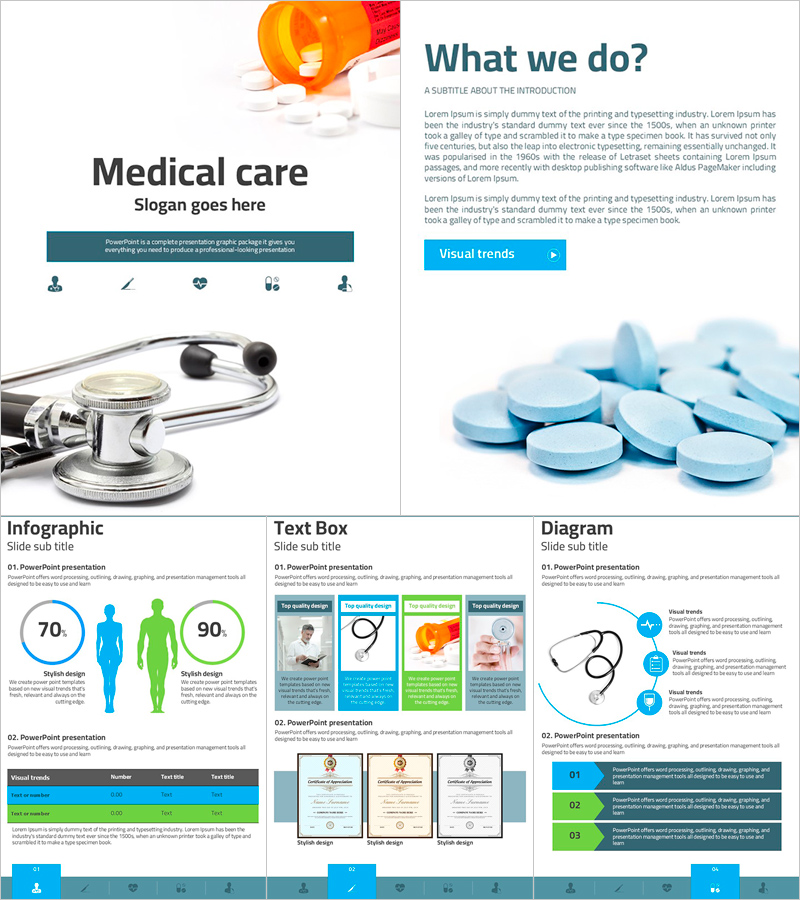 의료, 건강 관리 세로형 PPT 템플릿 – 전문적이고 신뢰감 있는 디자인