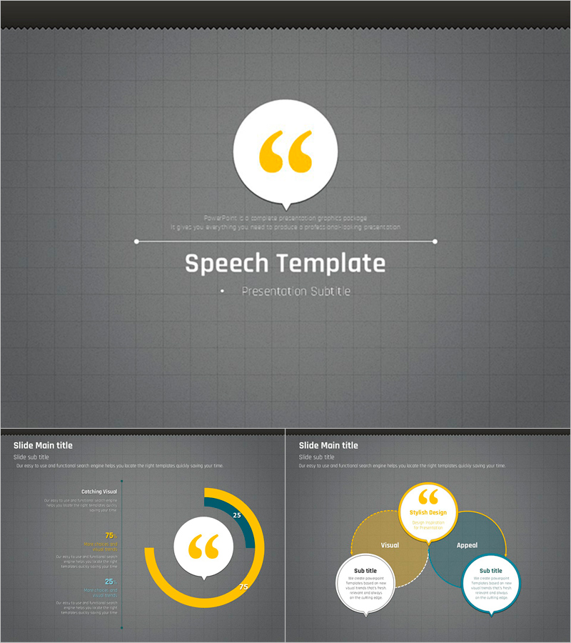 메시지 전달을 위한 어두운 배경의 Speech PowerPoint Template