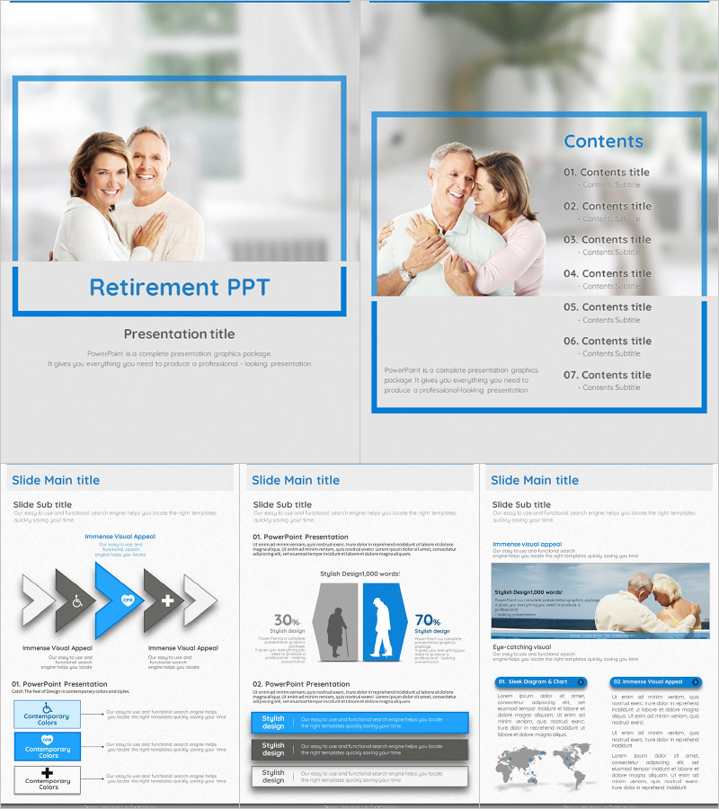 은퇴 프레젠테이션 템플릿 – 세련된 디자인으로 기억에 남는 발표