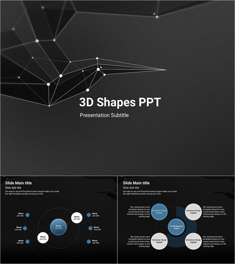 입체 도형 피피티 템플릿 – 세련된 디자인으로 정보 전달