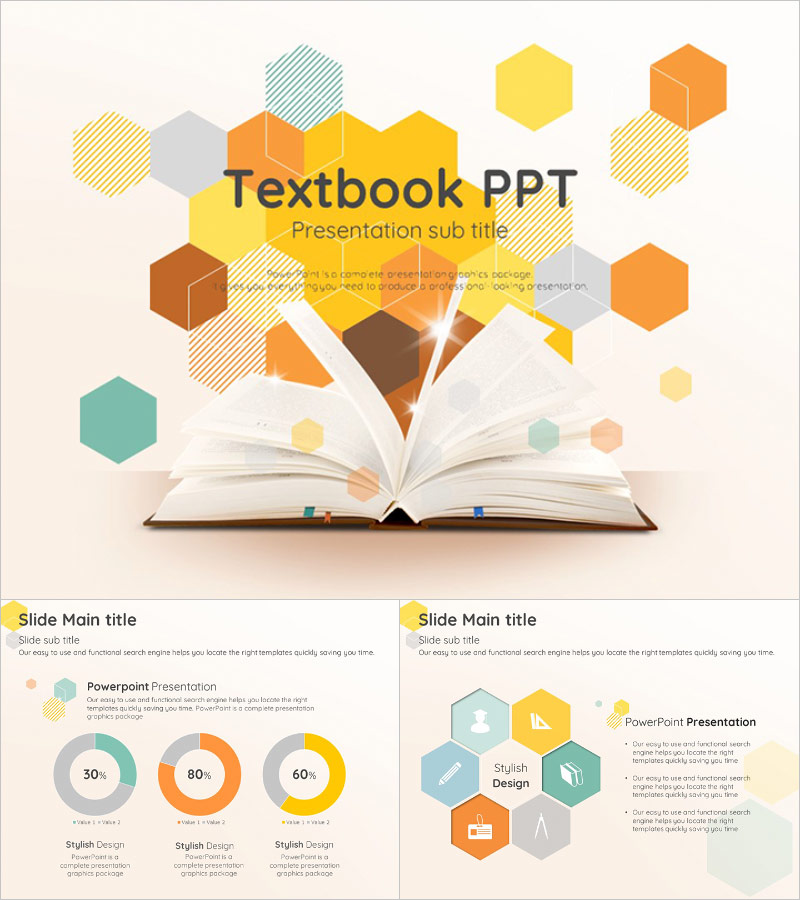 교육용 텍스트북 프레젠테이션 템플릿 – 밝고 경쾌한 디자인
