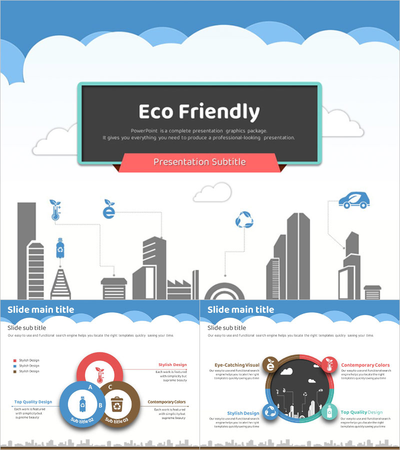 친환경 도시 프레젠테이션 – 세련된 비주얼과 현대적인 디자인