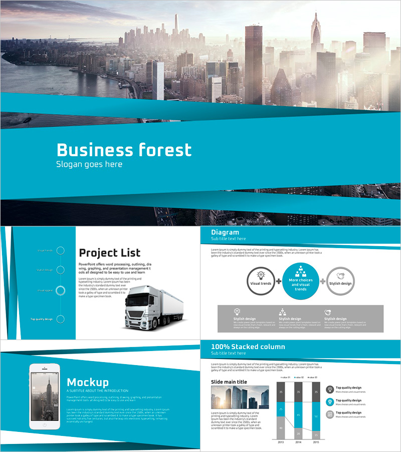 비즈니스 숲 프레젠테이션 템플릿 – 세련되고 현대적인 디자인