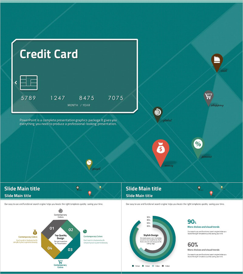 신용카드 생활 피피티 템플릿 – 비즈니스용 심플한 디자인