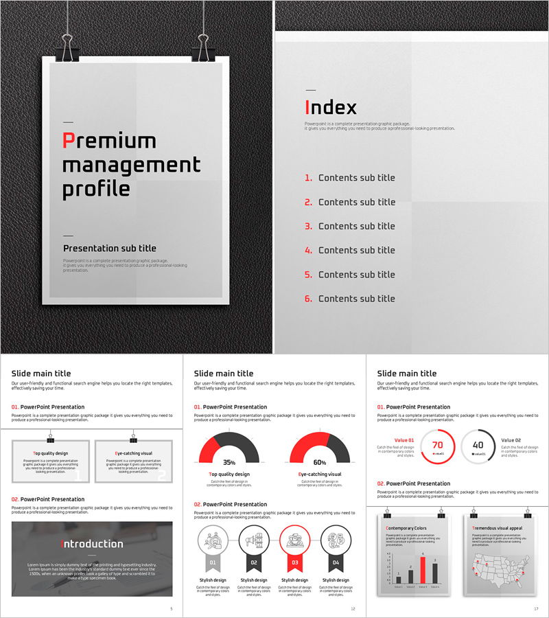 프리미엄 메니지먼트 세로형 템플릿 – 전문적이고 세련된 디자인