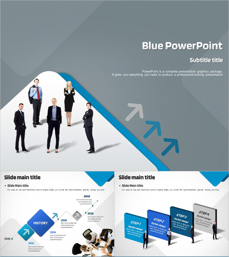 블루 비지니스 템플릿 – 세련된 디자인으로 전문성을 강조