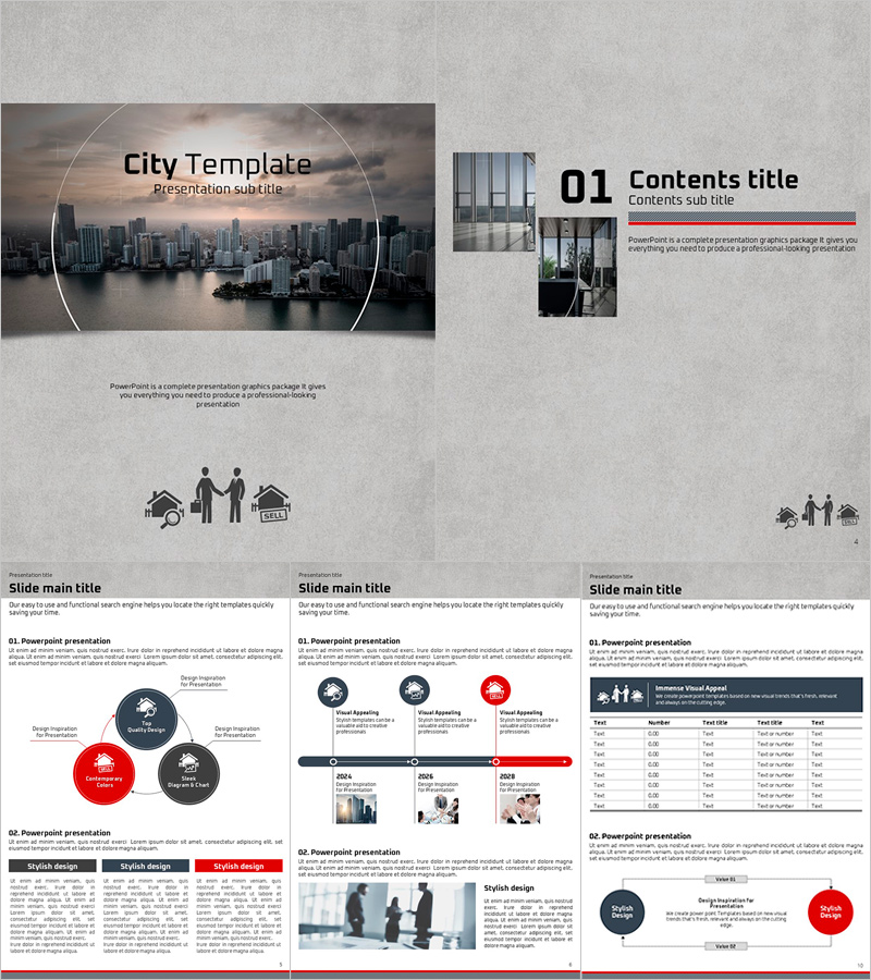 도시 부동산 테마 세로형 템플릿 – 현대적이고 실용적인 디자인