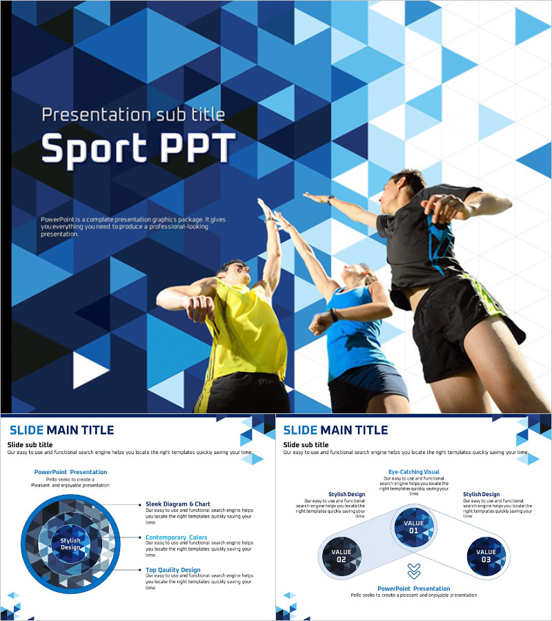 스포츠 프레젠테이션 템플릿 – 역동적이고 감각적인 디자인