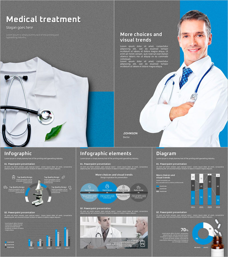 메디컬 치료 세로형 PPT 템플릿 – 현장 중심의 전문 디자인