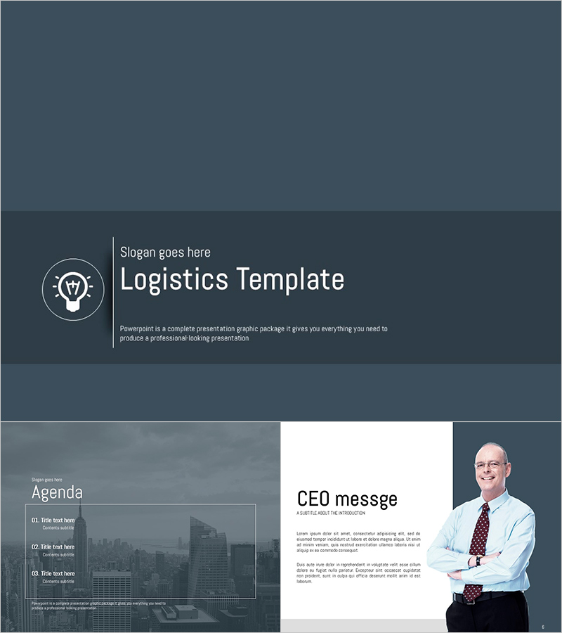 로지스틱스 PPT 템플릿 – 전문적이고 세련된 디자인