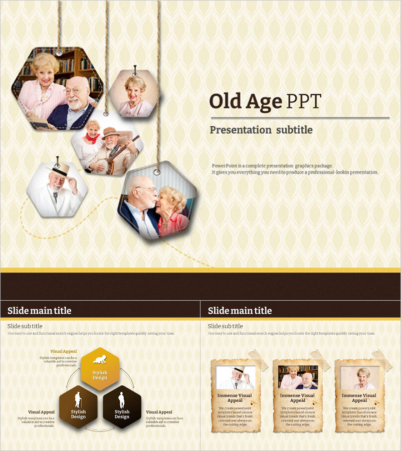 노부부 PPT 템플릿 – 따뜻한 감성을 담은 디자인