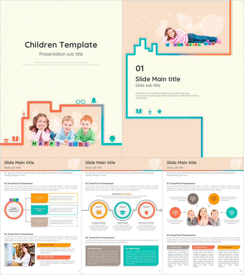 어린이 프레젠테이션 템플릿 – 즐거운 디자인으로 어린이의 상상력 자극