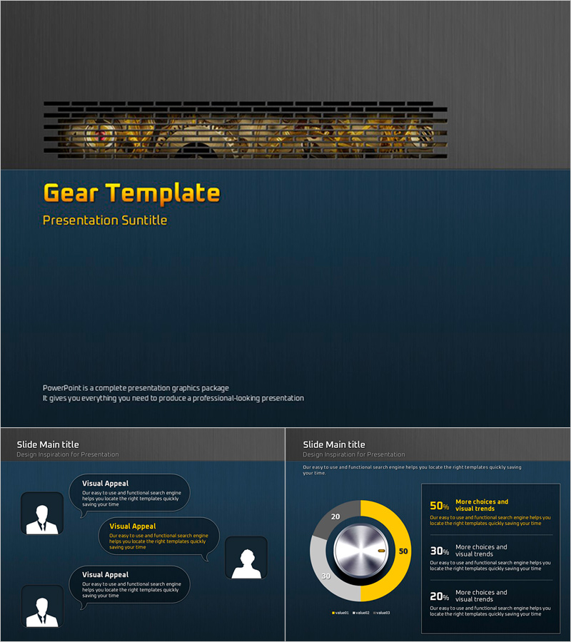 Gear Powerpoint Template – Practical Design with Gear Concept