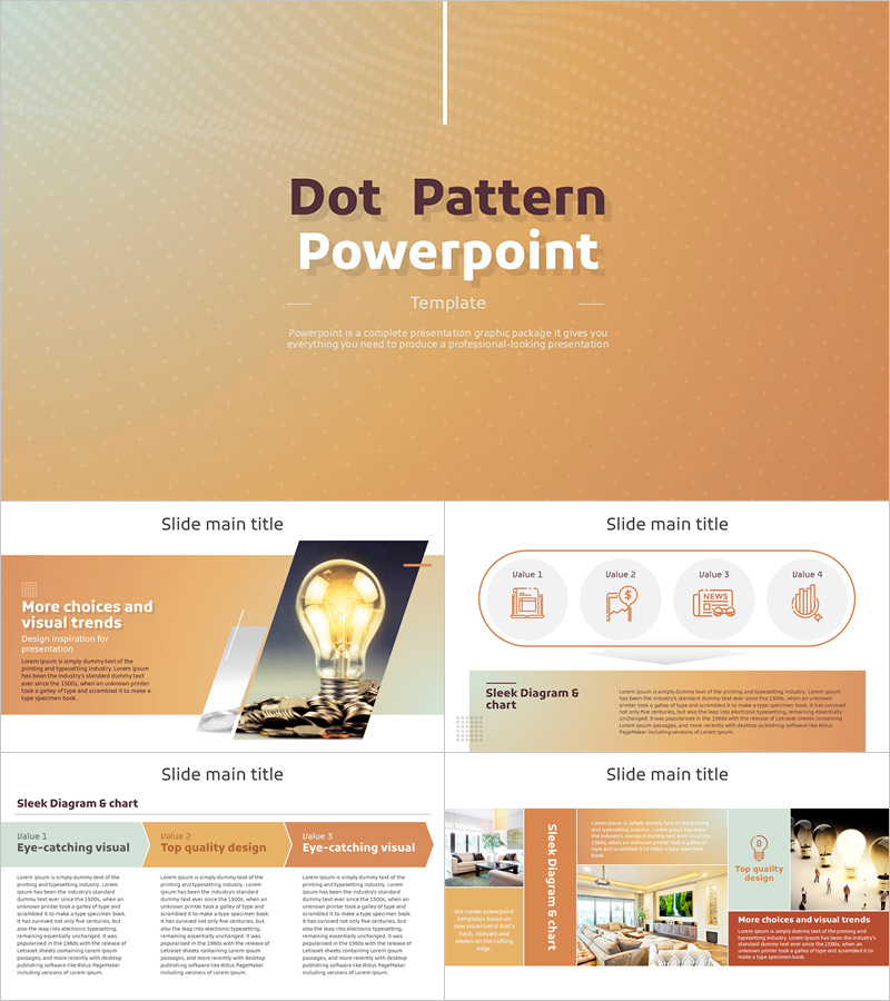 도트 패턴 와이드 프레젠테이션 템플릿 – 세련되고 매력적인 디자인