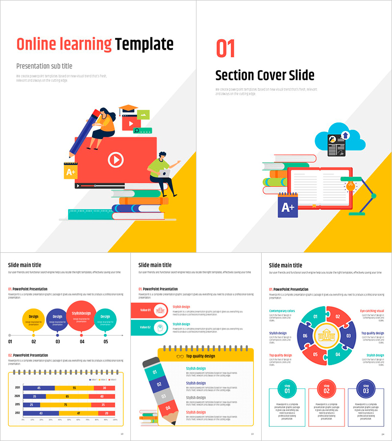 온라인 수업 세로형 템플릿 – 교육적이고 감각적인 디자인