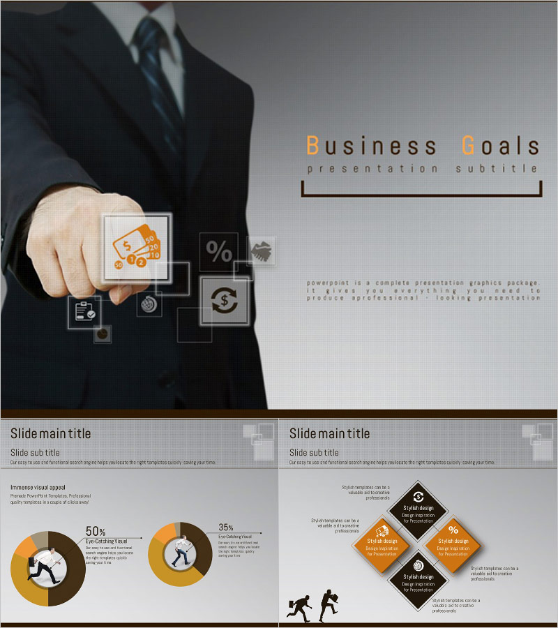 비즈니스 목표 프레젠테이션 템플릿 – 시각적 매력을 갖춘 세련된 디자인