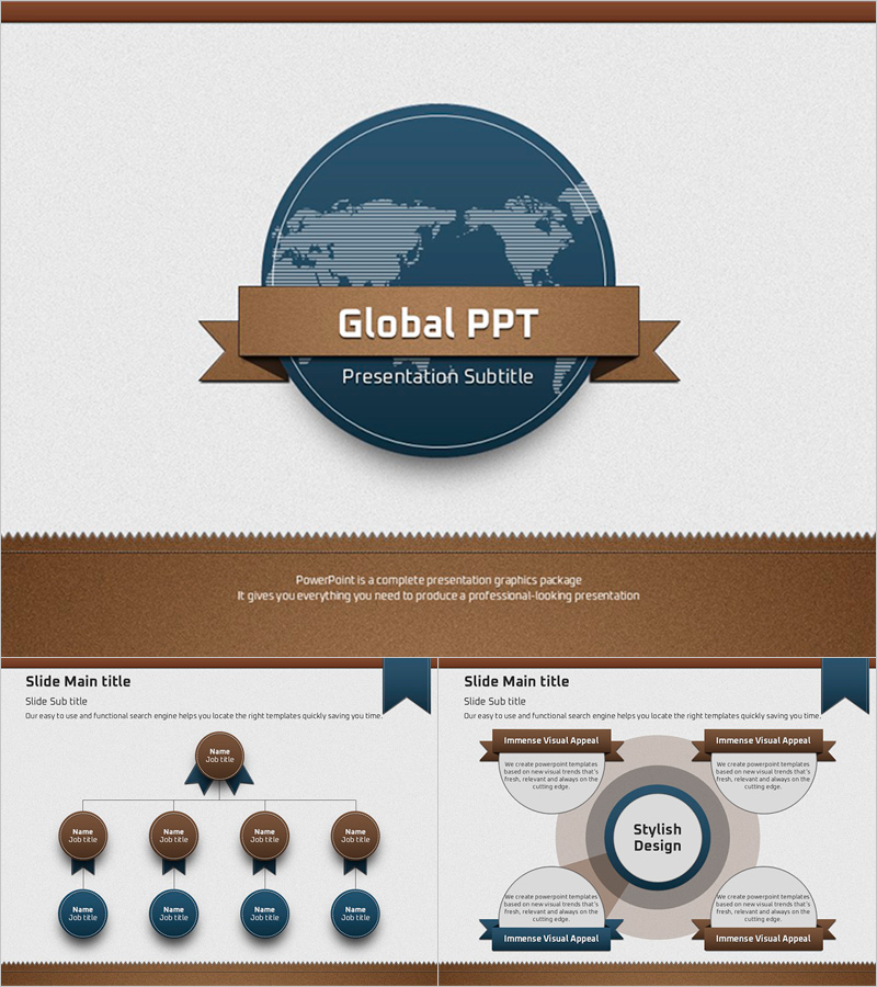글로벌 뱃지 파워포인트 템플릿 – 세련된 디자인과 시각적 매력