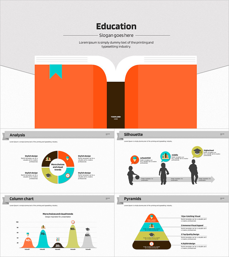 교육 와이드 파워포인트 – 시각적으로 매력적인 학습 자료
