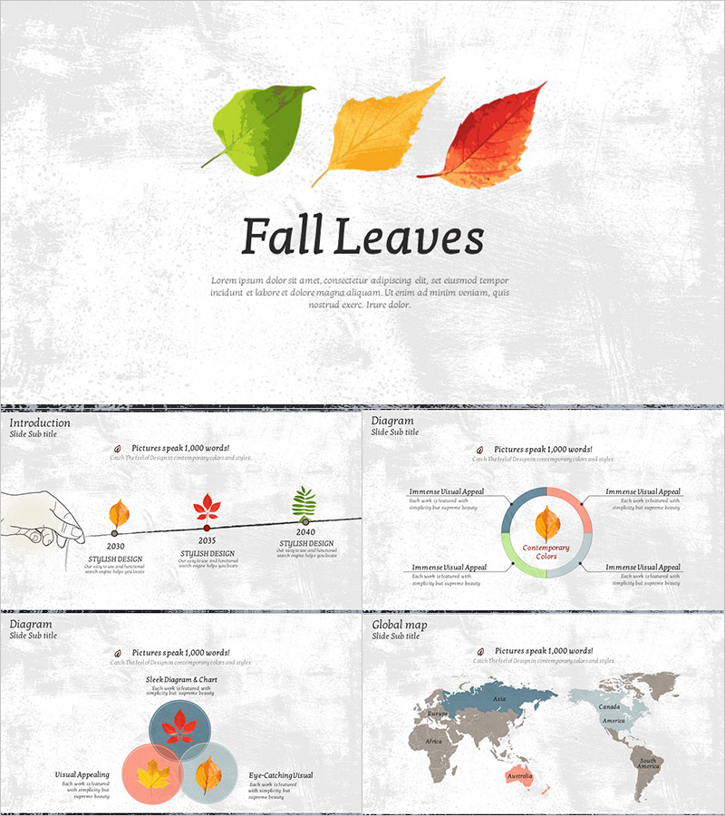 가을 잎사귀 프레젠테이션 템플릿 – 자연을 담은 감각적 디자인