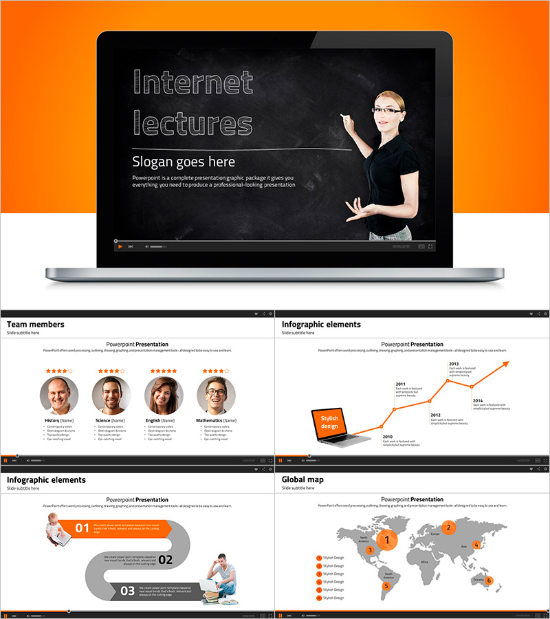 인터넷 강의 와이드 프레젠테이션 템플릿 – 교육에 최적화된 디자인
