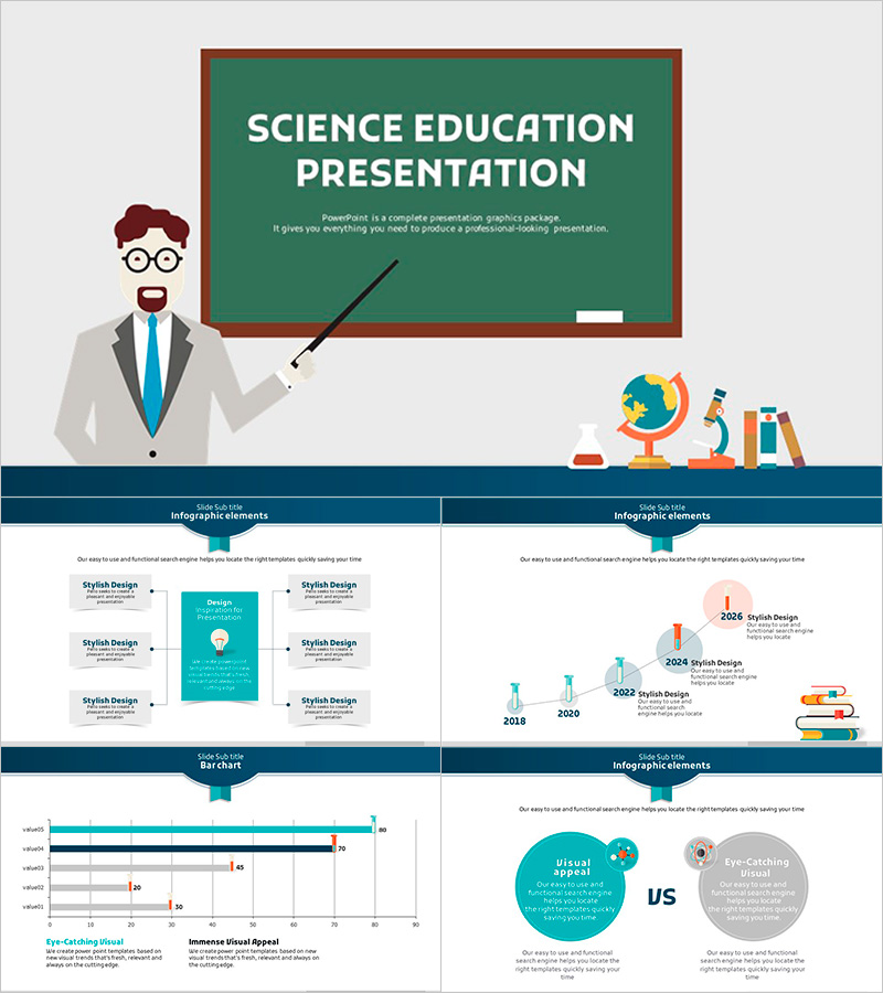 선생님 일러스트 와이드 피피티 템플릿 – 교육에 적합한 현대적 디자인