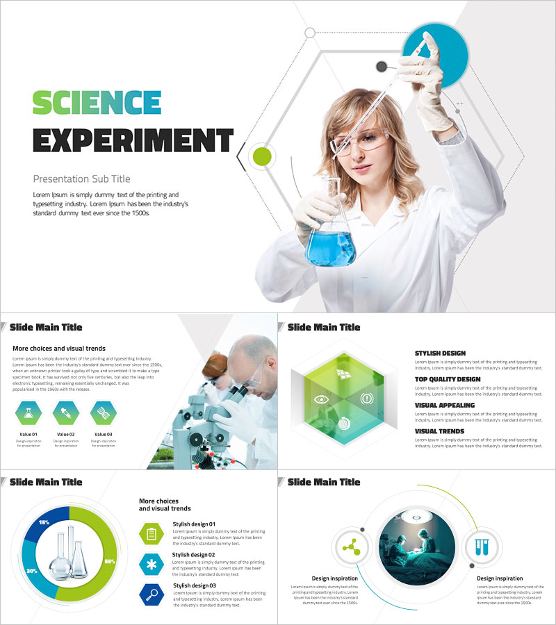 과학 실험 프레젠테이션 템플릿 – 깔끔하고 전문적인 디자인