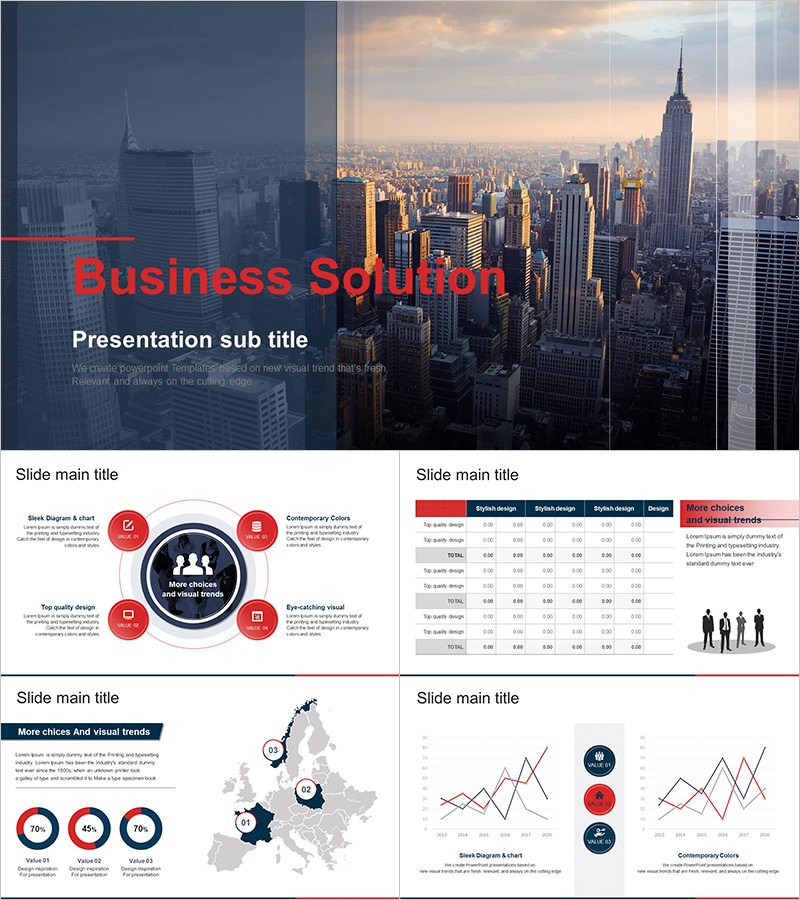 비즈니스 솔루션 와이드 템플릿 – 전문적이고 세련된 디자인