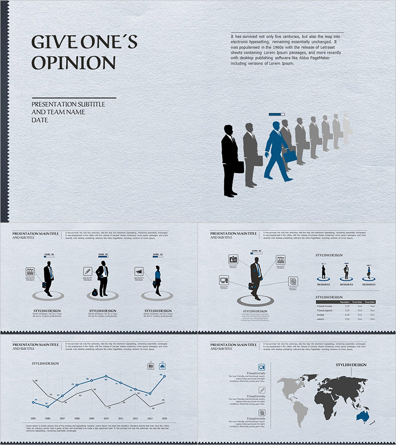 의견 테마 와이드 프레젠테이션 – 프레젠테이션에 적합한 스타일리시한 디자인
