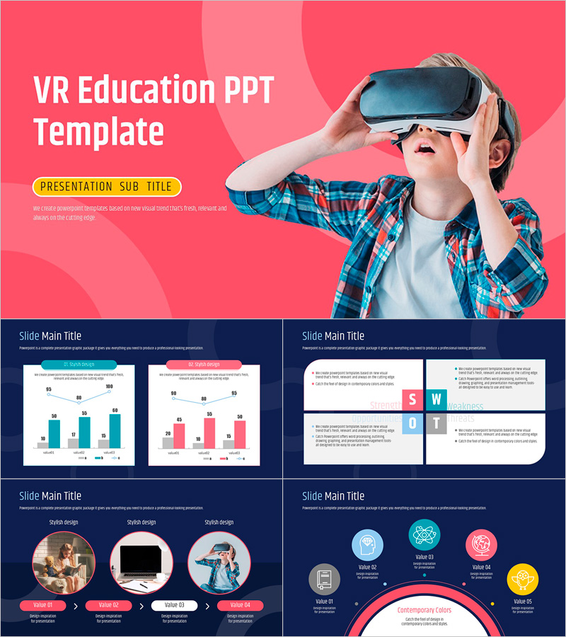 VR 교육 프레젠테이션 템플릿 – 현대적이고 감각적인 디자인
