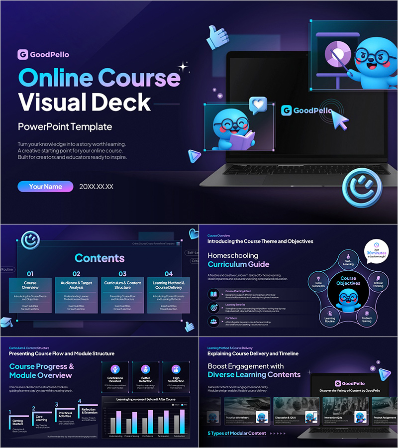 Online Course Visual Deck – Creative Educational Material Layout
