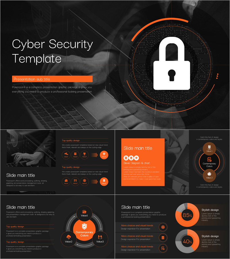 사이버 보안 와이드 템플릿 – 현대적이고 세련된 디자인