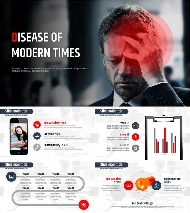 스트레스 프레젠테이션 템플릿 – 감정을 담은 비주얼 디자인