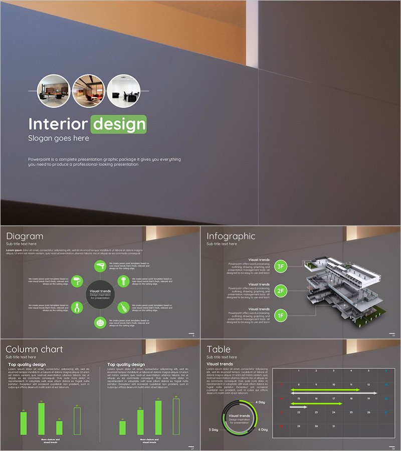 Interior Design PowerPoint Template – Stylish Design and Practicality