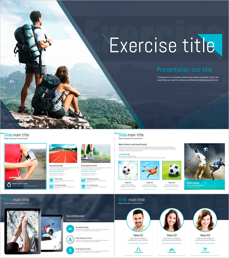 Exercise Presentation Template – Stylish and Dynamic Design