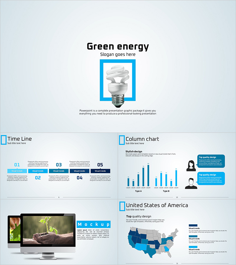 친환경 그린 에너지 와이드 프레젠테이션 – 현대적이고 감각적인 디자인
