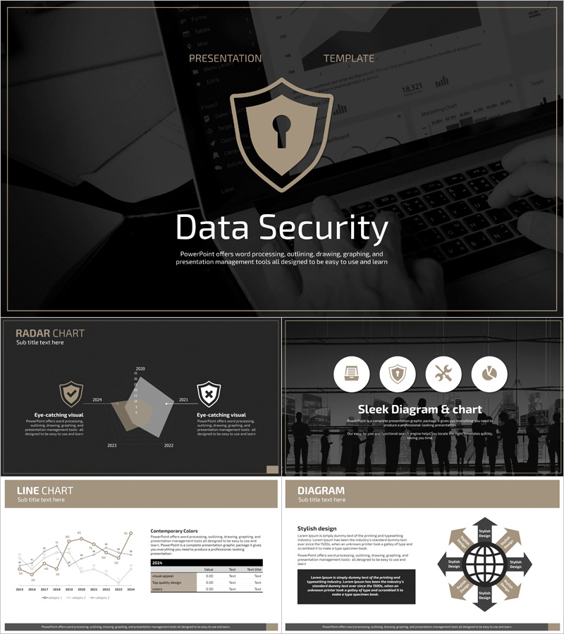 Data Security Presentation Template – Trustworthy Design with Visual Appeal