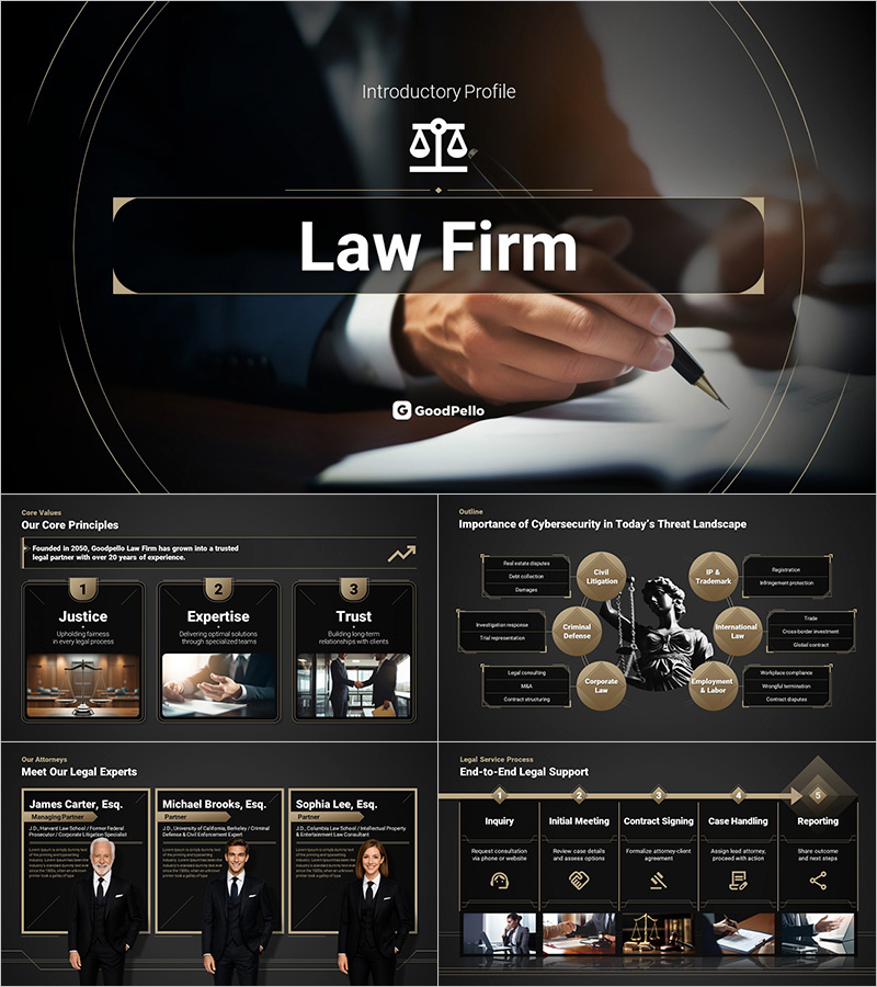 법무법인 템플릿 – 전문적이고 신뢰감 있는 디자인