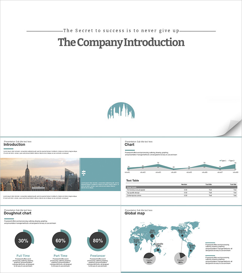 회사 소개 프레젠테이션 템플릿 – 비즈니스에 최적화된 디자인
