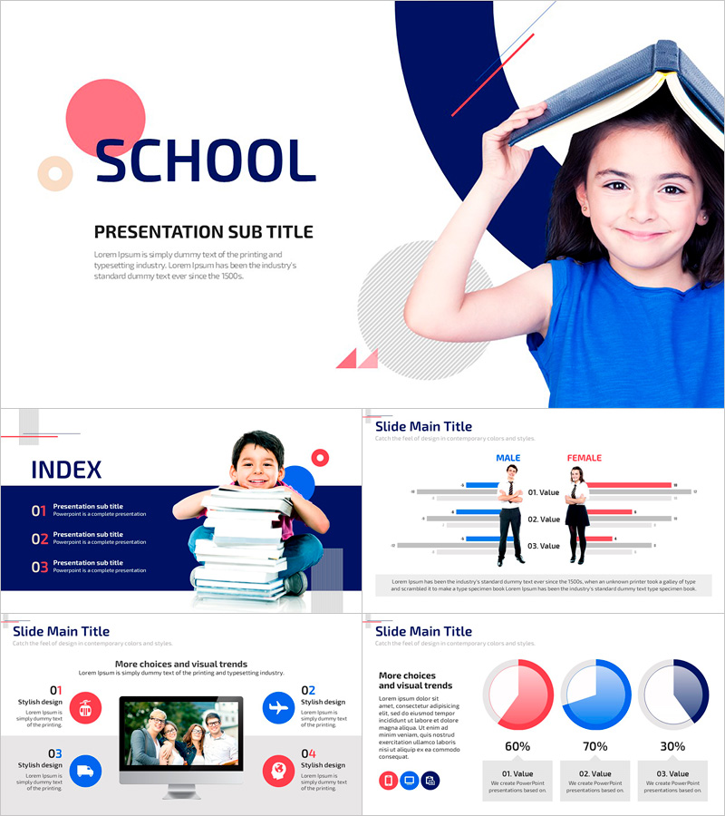 학교 전용 PPT 템플릿 – 교육을 위한 세련된 디자인
