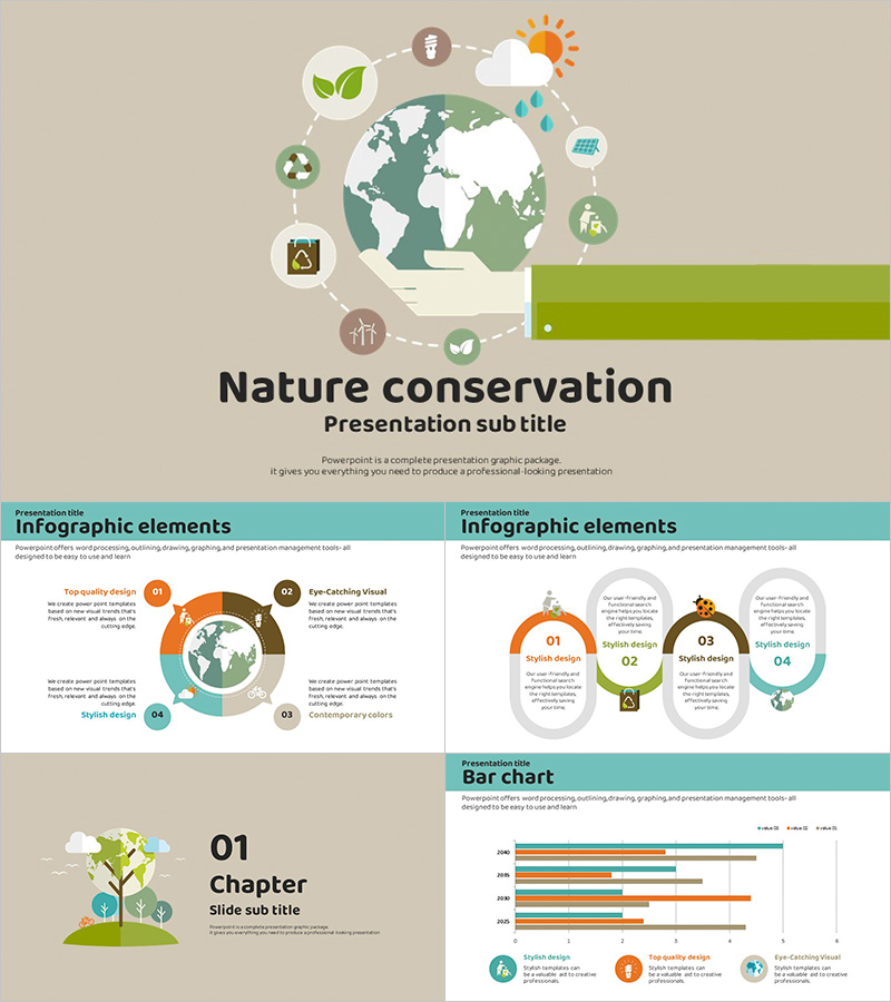 지구온난화 와이드 파워포인트 – 현대적이고 감각적인 디자인