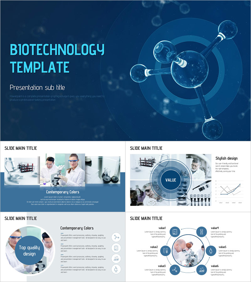 생명공학 PPT 템플릿 – 과학적이고 세련된 디자인